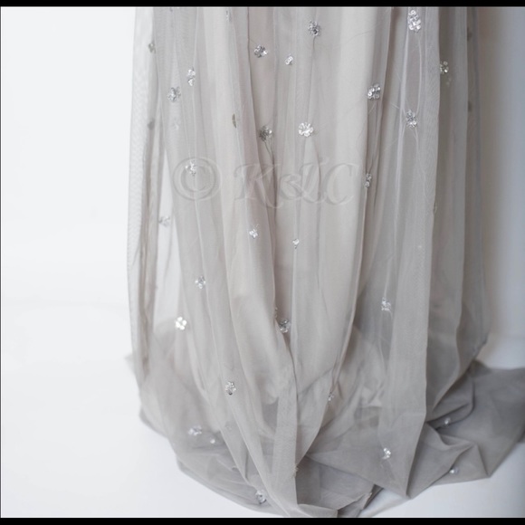 Anthropologie BHLDN formal Grey Ginny Dress 10 NEW - Picture 9 of 10